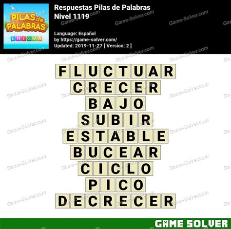Wordalot respuestas Nivel 1119 .